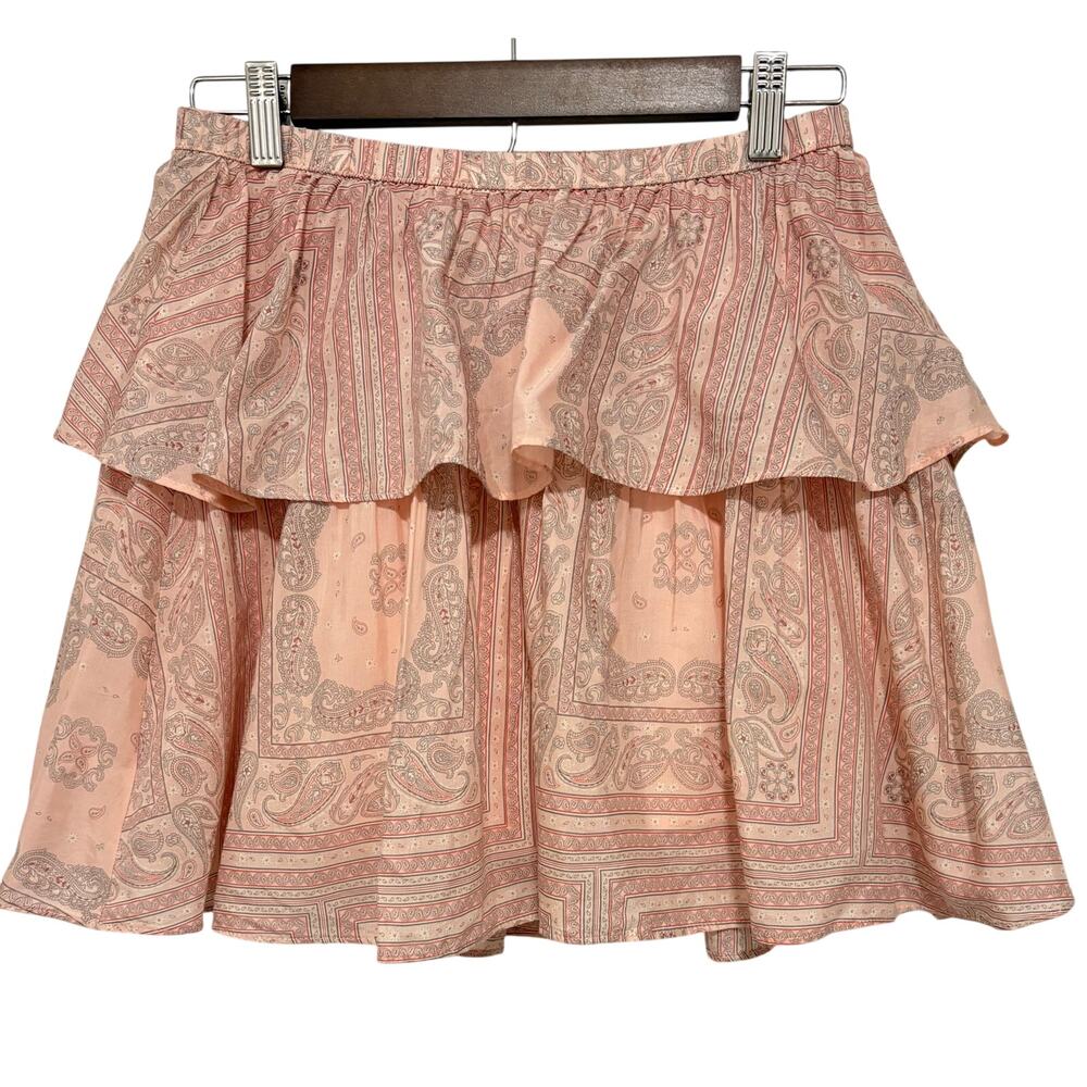 Universal Thread Skirt Small Pink Bandana Paisley Ruffle Tiered NWT